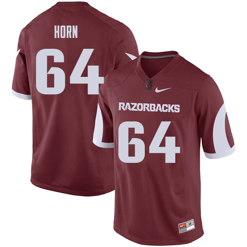 Men #64 Audry Horn Arkansas Razorback College Football Jerseys Sale-Cardinal
